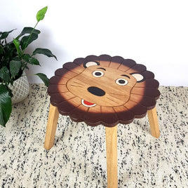 Hand Carved Children's Table Wooden LION Theme KingsWarehouse