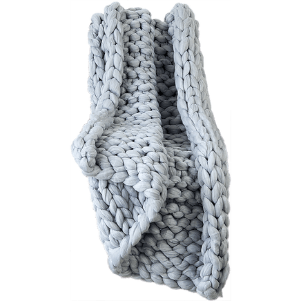 Hand Knitted Chunky Blanket Thick Acrylic Yarn Blanket Home Decor Throw Rug - Grey Bedding KingsWarehouse 