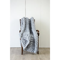 Hand Knitted Chunky Blanket Thick Acrylic Yarn Blanket Home Decor Throw Rug - Grey Bedding KingsWarehouse 
