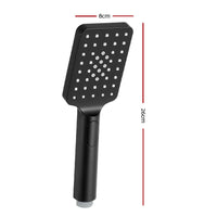 Handheld Shower Head 3.1'' High Pressure 3 Spray Modes Square Black Kings Warehouse 