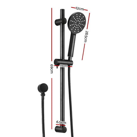 Handheld Shower Head Wall Holder 4.7'' High Pressure Adjustable 3 Modes Black Kings Warehouse 
