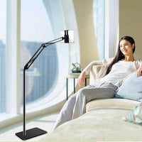 Hands Free Floor Stand Adjustable Bed Clip Holder For Tablet iPad iPhone 170cm White Black White Kings Warehouse 