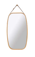 Hanging Full Length Wall Mirror - Solid Bamboo Frame and Adjustable Leather Strap for Bathroom and Bedroom Kings Warehouse 