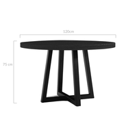Harry 4 Seater Dining Table in Black dining Kings Warehouse 