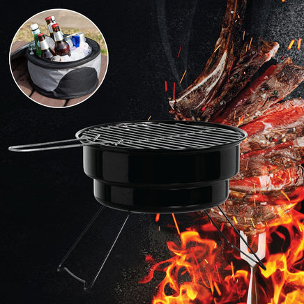 Havana Outdoors 2-IN-1 BBQ Grill Cooler Combo Set Outdoor Camping Picnic Kings Warehouse 