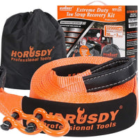 Heavy Duty 9.1M Recovery Tow Straps Snatch Kit - 32,000 LBS Break Strength with D-Ring Shackles for Off-Roading Recovery and Hauling Kings Warehouse 