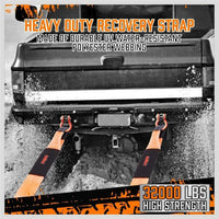 Heavy Duty 9.1M Recovery Tow Straps Snatch Kit - 32,000 LBS Break Strength with D-Ring Shackles for Off-Roading Recovery and Hauling Kings Warehouse 