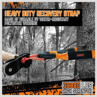 Heavy Duty 9.1M Recovery Tow Straps Snatch Kit - 32,000 LBS Break Strength with D-Ring Shackles for Off-Roading Recovery and Hauling Kings Warehouse 