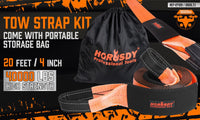 Heavy Duty 9.1M Recovery Tow Straps Snatch Kit - 32,000 LBS Break Strength with D-Ring Shackles for Off-Roading Recovery and Hauling Kings Warehouse 