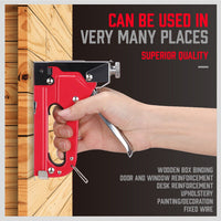 Heavy Duty Staple Gun Set 2in1 Stapler 1500Pc Staples Tacker Hand Fastener Tool Kings Warehouse 