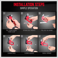 Heavy Duty Staple Gun Set 2in1 Stapler 1500Pc Staples Tacker Hand Fastener Tool Kings Warehouse 