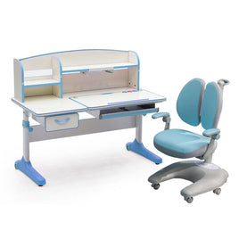 Height Adjustable Children Kids Ergonomic Study Desk Chair Set 120cm Blue AU Baby & Kids Kings Warehouse 