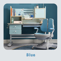Height Adjustable Children Kids Ergonomic Study Desk Chair Set 120cm Blue AU KingsWarehouse 