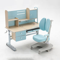 Height Adjustable Children Kids Ergonomic Study Desk Chair Set 120cm Blue Pink AU KingsWarehouse 