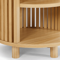 Henley Round Wooden Bedside Table Kings Warehouse 