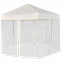 Hexagonal Pop-Up Marquee with 6 Sidewalls Cream White 3.6x3.1 m Kings Warehouse 