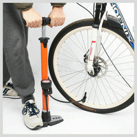 High Pressure Air Pump Bicycle Bike Alloy Floor Air Gauge Ball Balloon Nozzles Kings Warehouse 