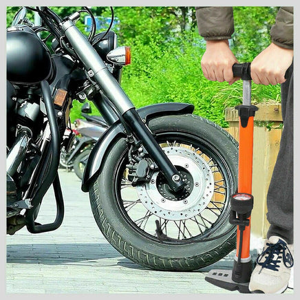 High Pressure Air Pump Bicycle Bike Alloy Floor Air Gauge Ball Balloon Nozzles Kings Warehouse 