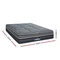 Home 35CM QUEEN Mattress Bed 7 Zone Dual Euro Top Pocket Spring Medium Firm mattresses Kings Warehouse 