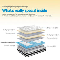 Home Bedding Rumba Tight Top Pocket Spring Mattress 24cm Thick Queen mattresses Kings Warehouse 