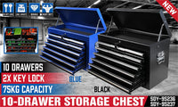 HORUSDY 10-Drawer Tool Box Chest Toolbox Lockable Drawer Cabinet Garage Storage Kings Warehouse 