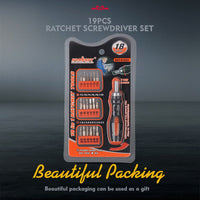 HORUSDY 19 Pcs Ratchet Precision Screwdriver Bits Set Slotted Phillips Tox Hex Kings Warehouse 