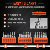 HORUSDY 19 Pcs Ratchet Precision Screwdriver Bits Set Slotted Phillips Tox Hex Kings Warehouse 