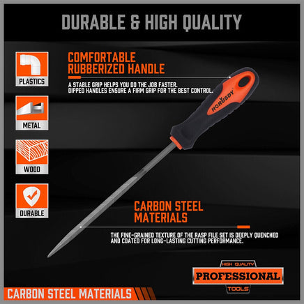 HORUSDY 2x Mini Sharp Flat Steel File Metal Wood Carving Carpentry Tool Durable Kings Warehouse 