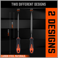 HORUSDY 2x Mini Sharp Flat Steel File Metal Wood Carving Carpentry Tool Durable Kings Warehouse 