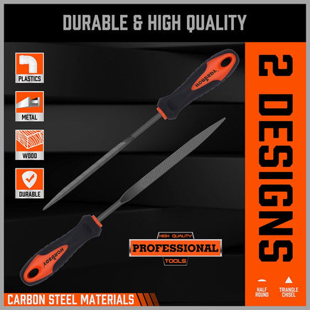 HORUSDY 2x Mini Sharp Flat Steel File Metal Wood Carving Carpentry Tool Durable Kings Warehouse 
