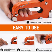 HORUSDY 3in1 Staple Gun Heavy Duty Stapler Fastener Tool Tacker free Staples Kings Warehouse 