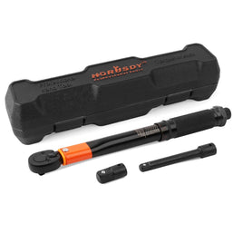 HORUSDY 3Pc 1/4" Drive Click Torque Wrench Ratchet Socket with Adaptor Extension Kings Warehouse 
