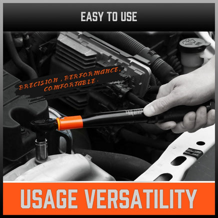 HORUSDY 3Pc 1/4" Drive Click Torque Wrench Ratchet Socket with Adaptor Extension Kings Warehouse 