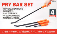 Horusdy 4Pc Steel Pry Bar Set Heavy Duty Mechanic Crowbar Car 4" 7" 12" 17-1/2" Kings Warehouse 