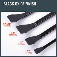 Horusdy 4Pc Steel Pry Bar Set Heavy Duty Mechanic Crowbar Car 4" 7" 12" 17-1/2" Kings Warehouse 