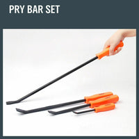 Horusdy 4Pc Steel Pry Bar Set Heavy Duty Mechanic Crowbar Car 4" 7" 12" 17-1/2" Kings Warehouse 