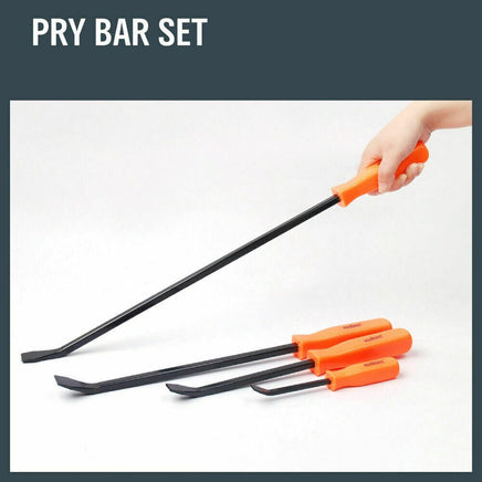 Horusdy 4Pc Steel Pry Bar Set Heavy Duty Mechanic Crowbar Car 4" 7" 12" 17-1/2" Kings Warehouse 