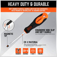 HORUSDY 6Pc Magnetic Screwdriver Set Non-slip Handle Phillips Slotted Tool New Kings Warehouse 