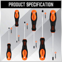 HORUSDY 6Pc Magnetic Screwdriver Set Non-slip Handle Phillips Slotted Tool New Kings Warehouse 