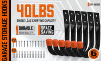 HORUSDY 6Pc Wall Mount Garage Hooks Set Heavy Duty Steel Storage Rack Hanger Kings Warehouse 