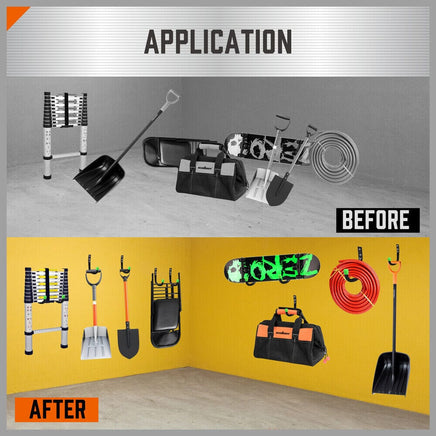 HORUSDY 6Pc Wall Mount Garage Hooks Set Heavy Duty Steel Storage Rack Hanger Kings Warehouse 
