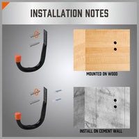 HORUSDY 6Pc Wall Mount Garage Hooks Set Heavy Duty Steel Storage Rack Hanger Kings Warehouse 