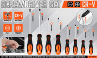HORUSDY 8Pc Magnetic Screwdriver Set Non-slip Handle Phillips Slotted Tool New Kings Warehouse 