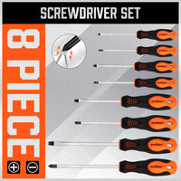 HORUSDY 8Pc Magnetic Screwdriver Set Non-slip Handle Phillips Slotted Tool New Kings Warehouse 