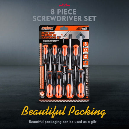 HORUSDY 8Pc Magnetic Screwdriver Set Non-slip Handle Phillips Slotted Tool New Kings Warehouse 