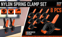 HORUSDY 8Pc Spring Clamp Set Quick Grip Plastic Non-Slip Nylon Clips Woodworking Kings Warehouse 