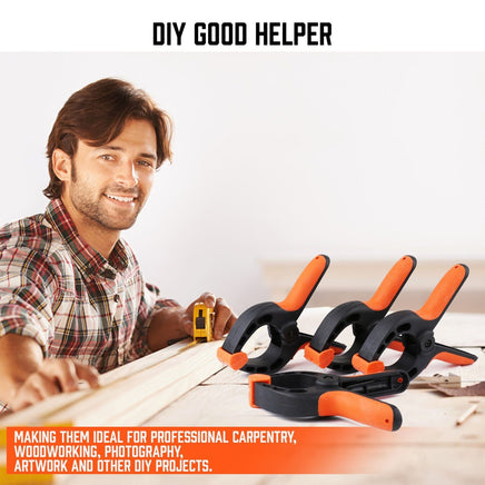 HORUSDY 8Pc Spring Clamp Set Quick Grip Plastic Non-Slip Nylon Clips Woodworking Kings Warehouse 