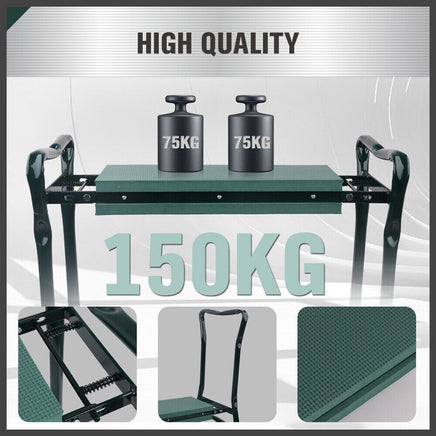HORUSDY Garden Kneeler Bench Foldable Stool Knee Soft Pad Seat with Tool Pouch Kings Warehouse 