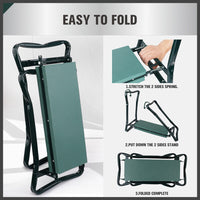 HORUSDY Garden Kneeler Bench Foldable Stool Knee Soft Pad Seat with Tool Pouch Kings Warehouse 