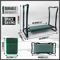HORUSDY Garden Kneeler Bench Foldable Stool Knee Soft Pad Seat with Tool Pouch Kings Warehouse 